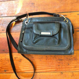 Black Leather Tiganello Crossbody Bag